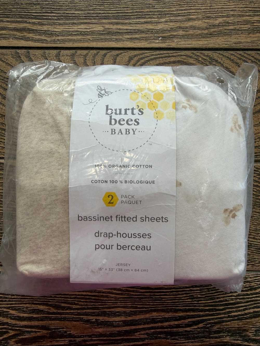 Burt's Bees Baby Bassinet Fitted Sheets - Cream & White (2-Pack)